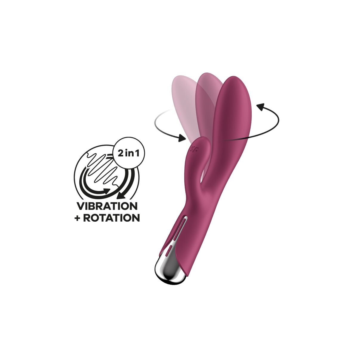 Dubbelvibrator Dual Stimulation Vibe Satisfyer Spinning Rabbit 1 Röd